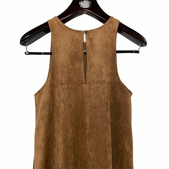 NEW Wilfred Trompette Dress Brown Faux Suede Keyhole XXS - Picture 2 of 9